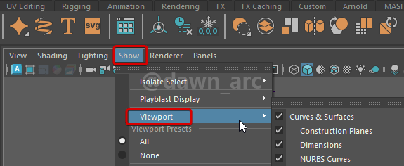 Maya Display Viewport Maya Display Viewport